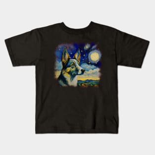 Australian Blue Cattle Dog by VanGogh Kids T-Shirt